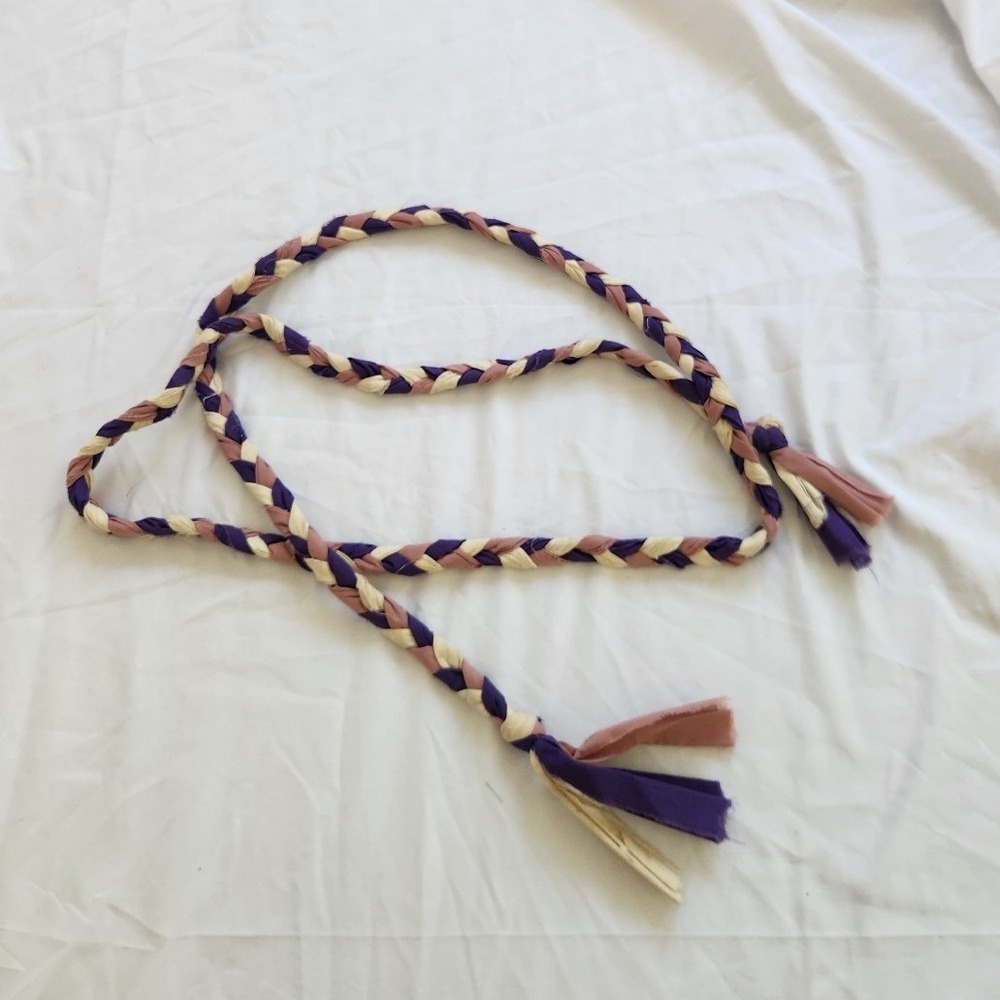 Homemade Purple and White Braided Belt